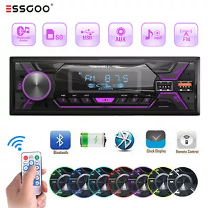 Autoradio mit Bluetooth BT Freisprech 7 Farben Single 1DIN MP3 Player USB Aux FM - Bild 1 von 13