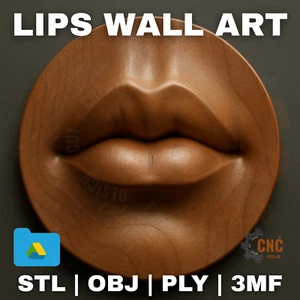 STL Files For CNC Router 3D Printer Laser Womens Lips Minimalist Wall Sculpture - Picture 1 of 1