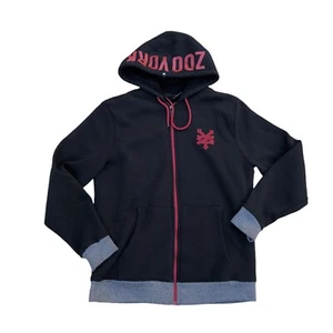 ZOO YORK Full Zip Hoodie Jacket LG Men's Black Sherpa Fleece Lined Winter Heavy - Picture 1 of 10