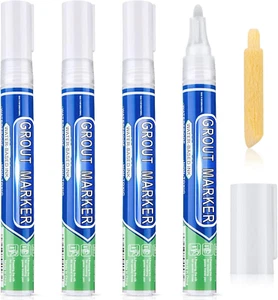 Grout Wall Pen Tile Paint Markers Grout Repair Sealer Pen for Bathrooms Kitchen - Picture 1 of 12