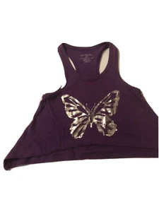 MÄDCHEN GRÖSSE Medium (5/6) ONE STEP UP lila SILBER Schmetterling SHIRT (A2) - Bild 1 von 4