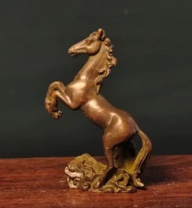 Chinese bronze hand casting horse statue collectable figure tea pet table decor - Picture 1 of 9