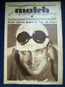 MATCH Intran 308 CYCLISME Tour France Leducq TENNIS Coupe Davis JO Paquebot 1932 - Imagen 1 de 1