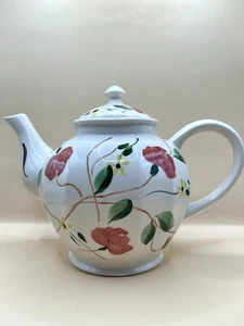 Vintage Blue Ridge Southern Potteries Teapot Hand painted Flowers - Picture 1 of 10
