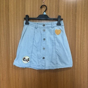 Disney Skirt Women's Size XS Light Blue Denim Mini Mickey Minnie Patchwork - Picture 1 of 12