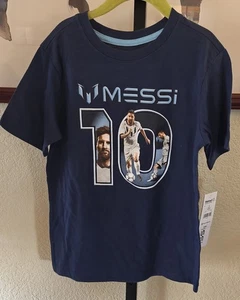 Lionel Messi Soccer Star 10 Collage Print Youth Unisex T-Shirt (S) Size 6/7 - Picture 1 of 3