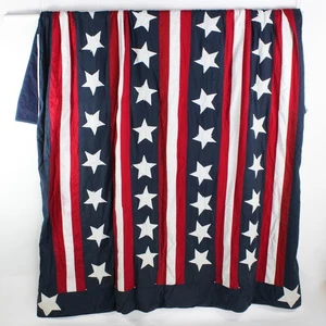 Markenlos rot/weiß/blau amerikanische Flagge Queen Size Quilt Decke - Bild 1 von 5