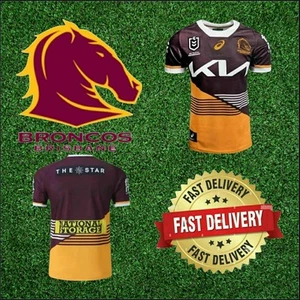 Brisbane Broncos NRL Mens Home Jersey Football Rugby League Size 5XL - Picture 1 of 5