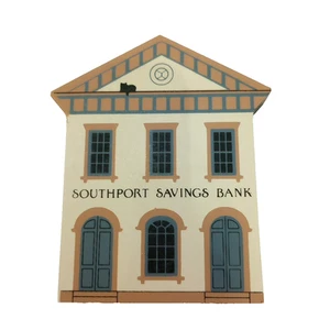 The Cats Meow Series V Southport Savings Bank Wood Shelf Sitter Faline '92 - Picture 1 of 4