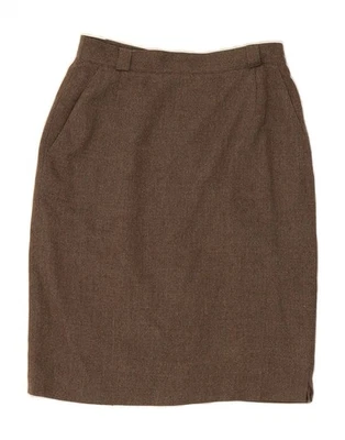 VINTAGE Womens Straight Skirt W30 Medium Brown Wool CK09 - Image 1 of 3
