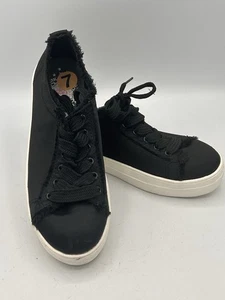 Rock & Candy Damenschuhe 7 schwarz Satin Fransen Freizeit Turnschuhe Schnürschuhe Low-Top - Bild 1 von 10