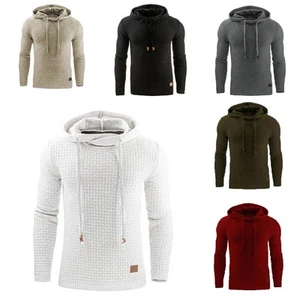 Mens Pullover Hoodie Fleece Sweatshirt Hoody Men Plain Hooded Jumper Top XS -2XL - Picture 1 of 21