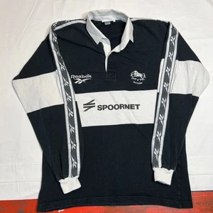 90s REEBOK XXL Natal Coastal Sharks South Africa SPOORNET Black White - Picture 1 of 24