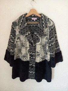 M&S Per Una Women's Hotchpotch Patchwork Jacket XL Wool Rich Black Mix - Picture 1 of 9