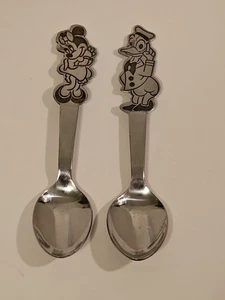 Vtg Walt Disney Prod Child's Minnie Mouse & Donald Duck Spoons Stainless 5.5" - Picture 1 of 7