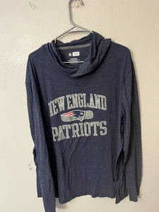 New England Patriots Camisa Manga Larga Con Capucha Hombre Talla XXL Azul - Imagen 1 de 5