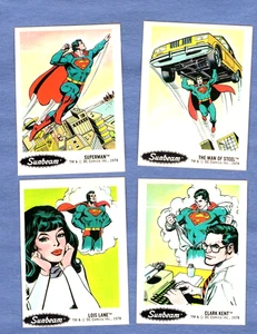 1978 SUPERHEROES SUNBEAM DC BREAD CARDS/STICKERS COMPLETE SET 1-30 - Picture 1 of 16