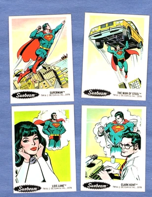 1978 SUPERHEROES SUNBEAM DC BREAD CARDS/STICKERS COMPLETE SET 1-30 - Image 1 of 4