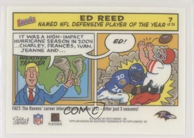 2005 Topps Bazooka Comics Ed Reed #7 HOF - Image 1 of 2