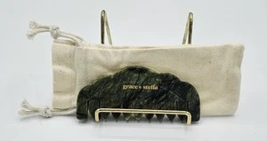 NUOVISSIMO Grace & Stella Jade Pettine Massaggio Cuoio Capelluto 100% Giada Xiuyan Include Sacchetto - Foto 1 di 5