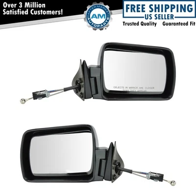Manual Remote Mirror Pair Set Left & Right for Jeep Comanche Cherokee Wagoneer - Image 1 of 4