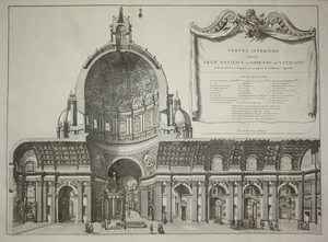 Roma Rome Rom San Pietro in Vaticano veduta incisione engraving Mortier Rossi - Bild 1 von 1