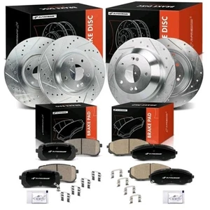 Front and Rear Drilled and Slotted Disc/Rotors/Pads Kia Sedona 2015-2019 3.3L - Picture 1 of 1