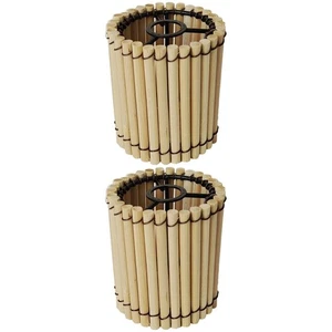 2 Count Bamboo Lampshade for Table Woven Lampshades Ceiling Light Cover Lights - Picture 1 of 12