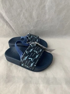 Boys Toddler Size 5/6 Shoes Clogs Sandals Flip Flops Blue B26-9 - Picture 1 of 4