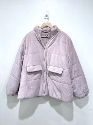 Chaqueta Madewell Pale Lila Wyman Acolchada Pana Puffer Algodón Frente a Presión XXL Foto 1 de 4