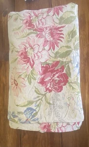 Pottery Barn Bettdecke Full/Queen Leinen Baumwolle gelb Blumen Country Shabby Chic - Bild 1 von 6