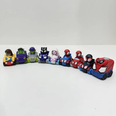 Lote De 9 Mini Vehículos Disney Jr. Spidey and His Amazing Friends Coches Personajes Foto 1 de 4