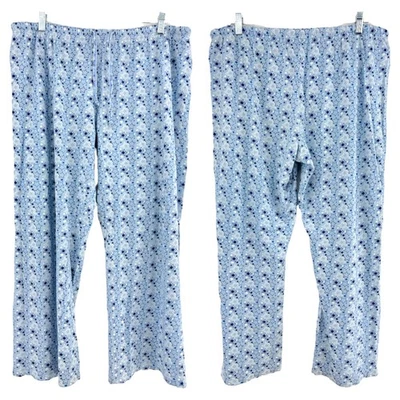 Sears LARGE Women's Blue Stars Pajama Bottoms Pants Elastic Waist - Image 1 of 4