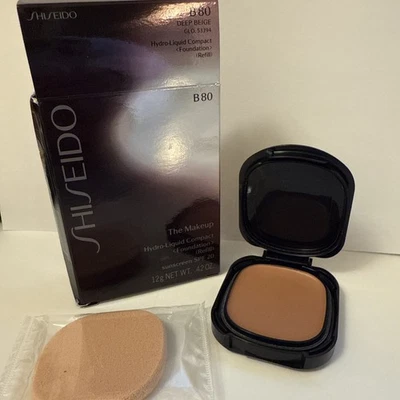 New RARE Shiseido The Makeup Hydro Liquid Compact Refill SPF 20 B80 Deep Beige - Image 1 of 4