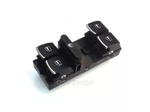 VW CHROME MASTER WINDOW PANEL SWITCH Fit GOLF JETTA MK5 MK6 PASSAT CC B6 TIGUAN - Picture 1 of 1