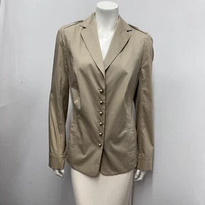 Rena Lange Shirt Top Khaki Baumwolle Stretch Knopfleiste F 48 I 50 USA 16 - Bild 1 von 7