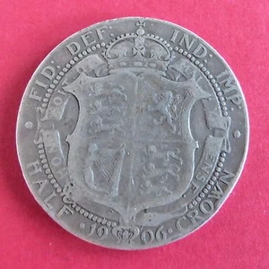 1906 EDWARD VII SILVER HALF CROWN - Picture 1 of 2
