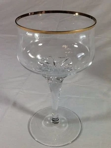 Goldrand Klar Kristall Sherbet Kelch Stielglas - Bild 1 von 12
