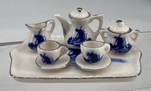 Juego de té azul y blanco Delft miniatura de Países Bajos - Imagen 1 de 4