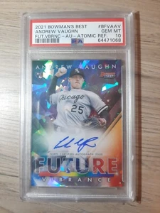2021 Bowman's Best Future Vibrance Atomic auto /25 Andrew Vaughn RC PSA 10 - Picture 1 of 2