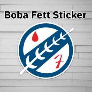Autocollant Boba Fett (autocollant pour voiture ordinateur portable fenêtre gobelet bouteille d'eau) chasse aux primes - Photo 1/5