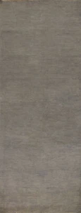 Versatile Gabbeh Solid Design Grey Wool Modern Rug Runner Ideal for Hallway 3x10 - Picture 1 of 17