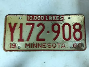 1960 Minnesota Non Farm LKW Nummernschild Y172-908 - Bild 1 von 1