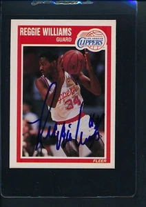 1989/90 Fleer #74 Reggie Williams LA Clippers auto firmata *54109 - Foto 1 di 1