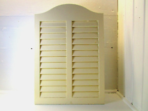 Vintage Louver Panel Door Recessed Medicine Cabinet No Shelves Needs Some TLC