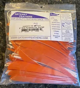 Gateway Feather 500 RPSO Parabolic 5" RW Feathers 72 Pack Flo Orange - Picture 1 of 1