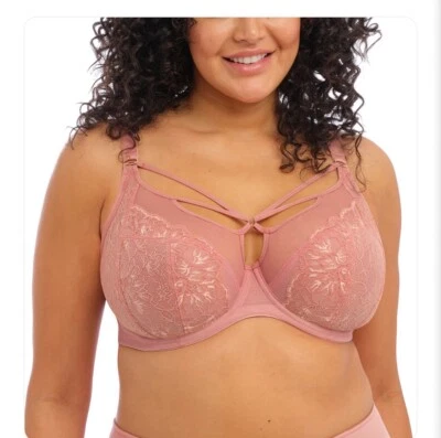 Sutiã de Mergulho Elomi Brianna UW Tiras EL8080 Reino Unido Tamanhos G-JJ Cinza Rosa Novo Com Etiquetas $69 - Imagem 1 de 4