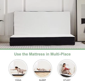 Tri-Fold 4 inch Folding Mattress Memory Foam Mattress Topper with Washable Cover - Picture 1 of 12