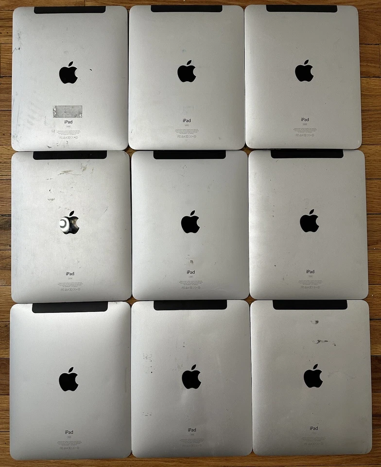 Lote de 9 Apple iPad 1ª Generación (4) 64GB (3) 32GB (2) 16GB 9.5 pulgadas A1337 Foto 1 de 4