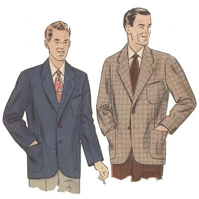 1950s Pattern, Men's Blazer Tailored Jacket - Chest=40" (102cm) - Image 1 of 2